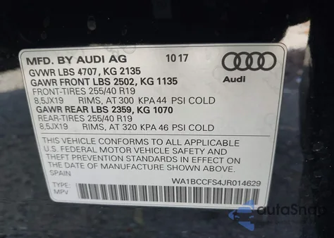 2018 Audi Q3 2.0T Premium/2.0T Sport Premium from USA, damaged, VIN WA1BCCFS4JR014629